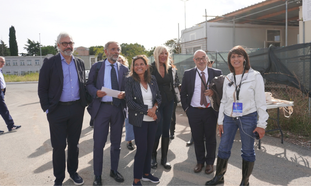 La delegazione della Commissione europea al cantiere della futura sede di Rome Technopole a Pietralata